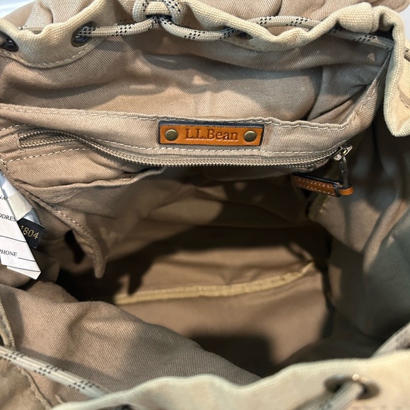 LLBean Canvas & Leather Backpack - Picture 3 of 6